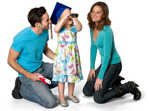 Couple avec enfant Couple avec enfant planifiant les études de la fille