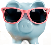 Tirelire cochon avec lunettes de soleil 5